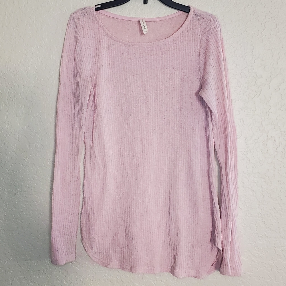 Chocolate Top Knit Soft Pink Longsleeve Sweater Size M